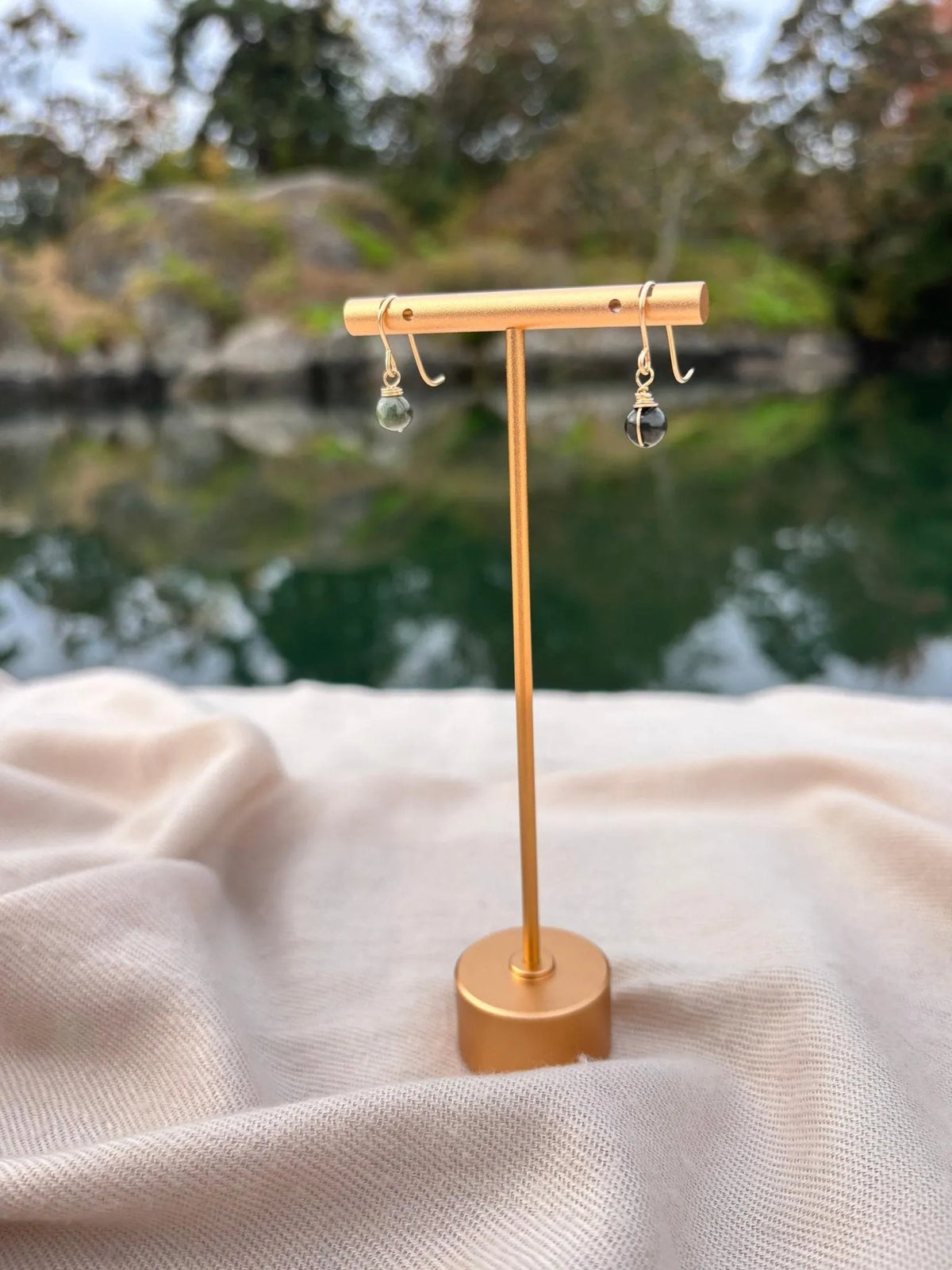 BC Nephrite Jade Drop Earrings