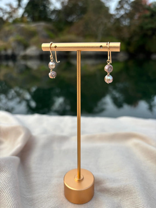 Grey Freshwater Pearl Earrings