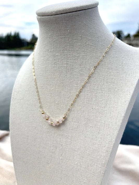 Rose Quartz Luna Necklace