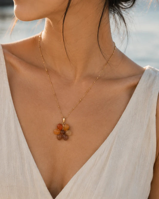 Flora Sunset Jade Necklace