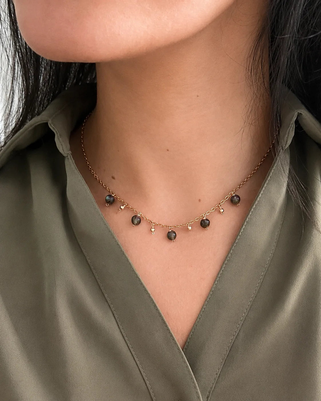 Labradorite Drop Necklace