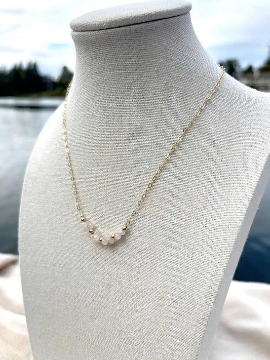 Rose Quartz Luna Necklace