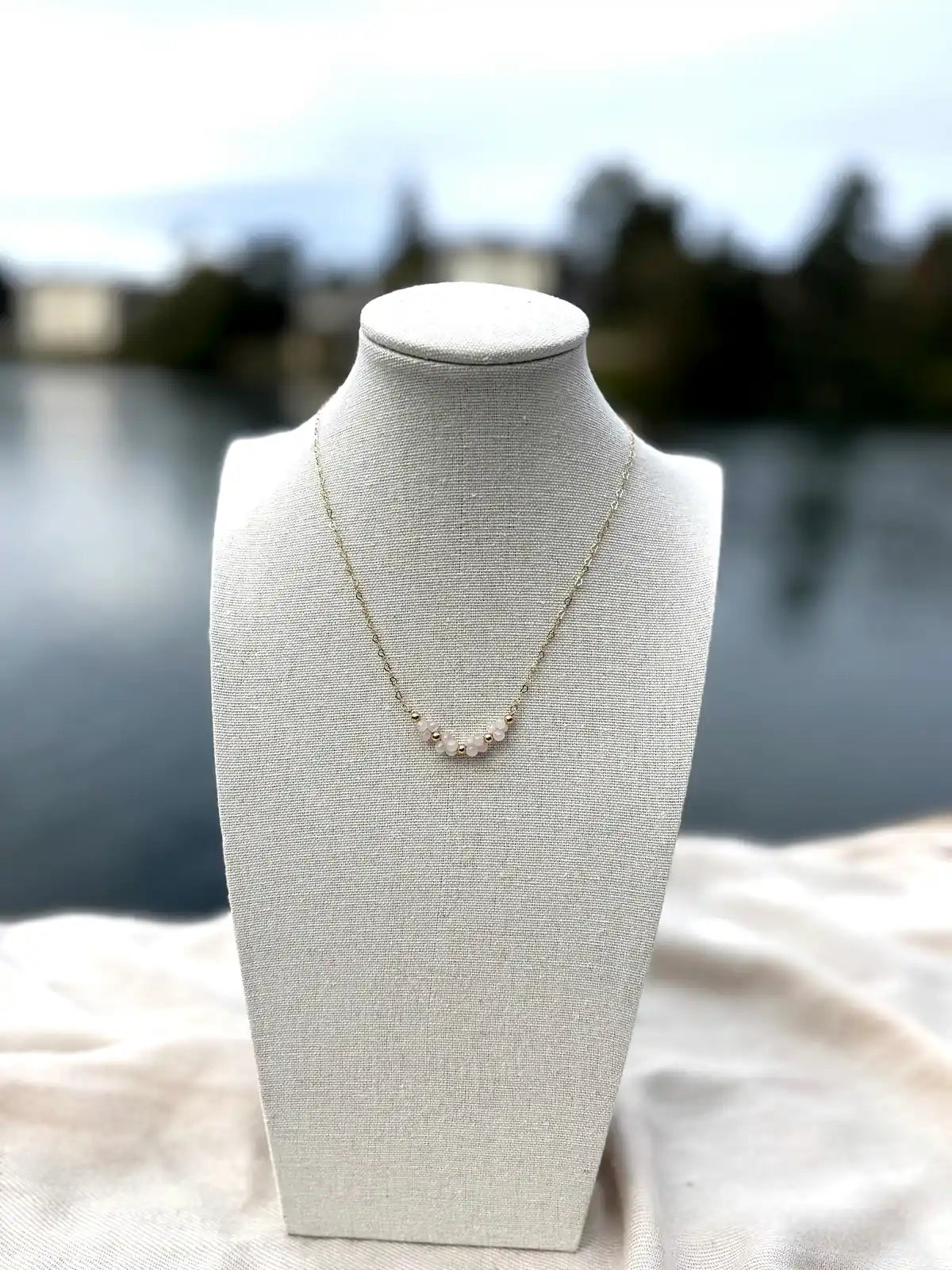 Rose Quartz Luna Necklace