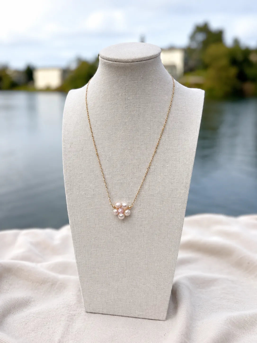 Flora Pink Freshwater Pearl Necklace