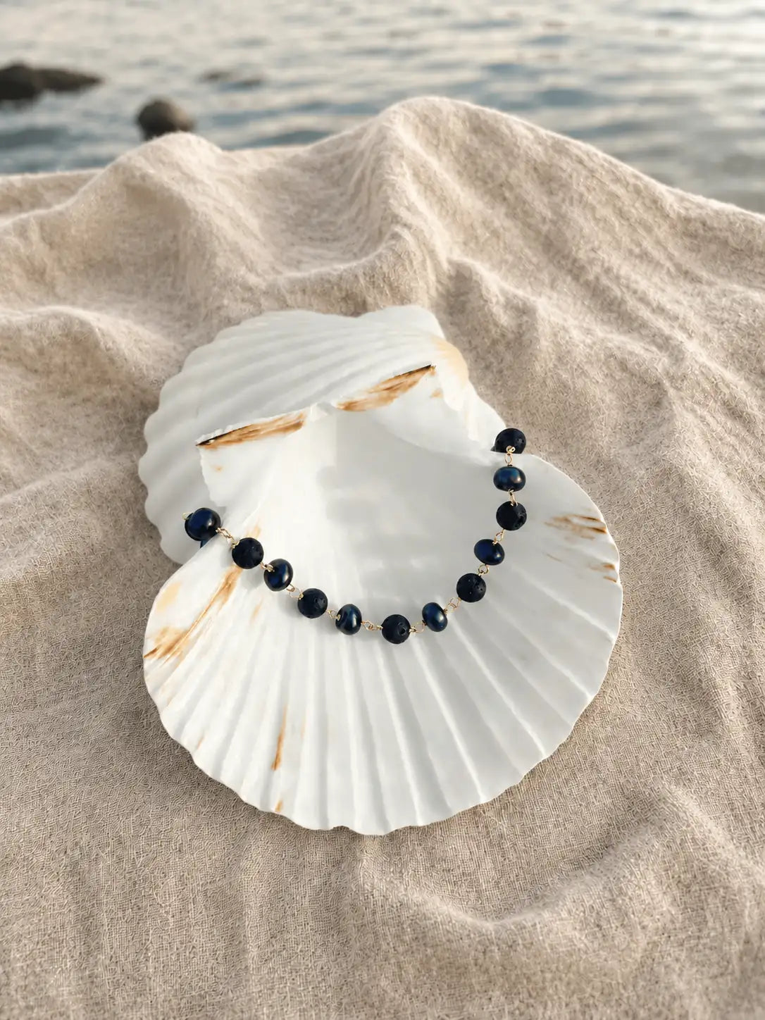 Marino Lava & Black Pearl Bracelet