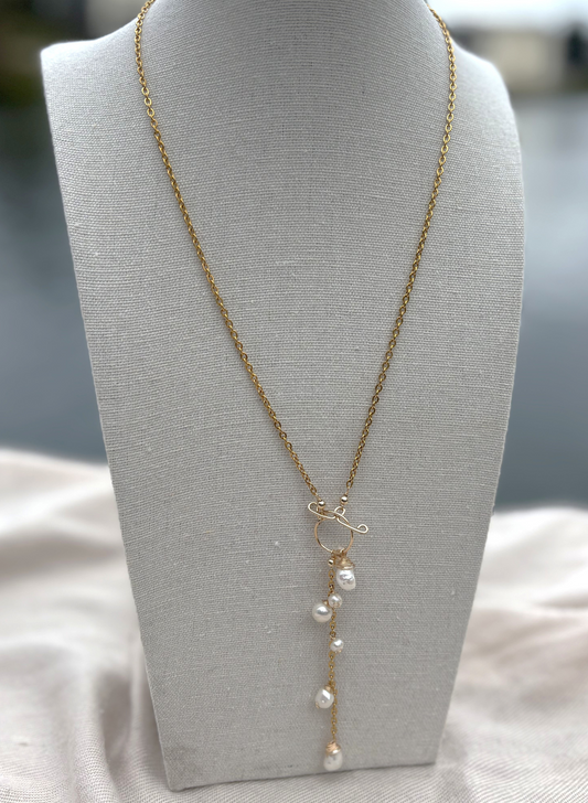 Lariat Freshwater Pearl  Necklace