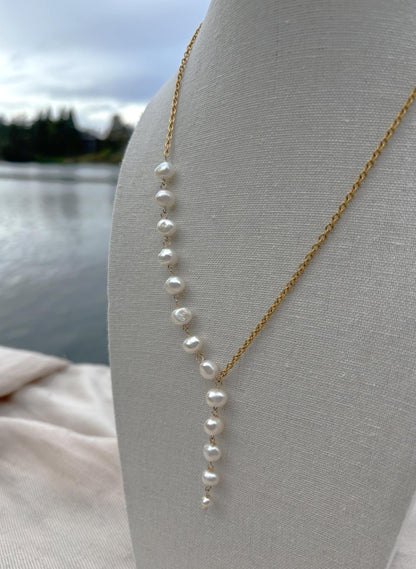 Asymmetrical Freshwater Pearl Necklace