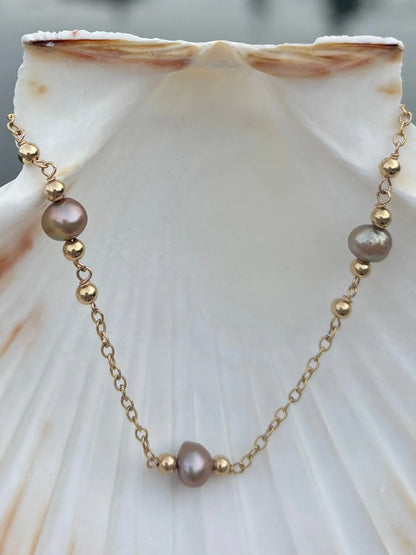 Aurora Grey Freshwater Pearl Bracelet