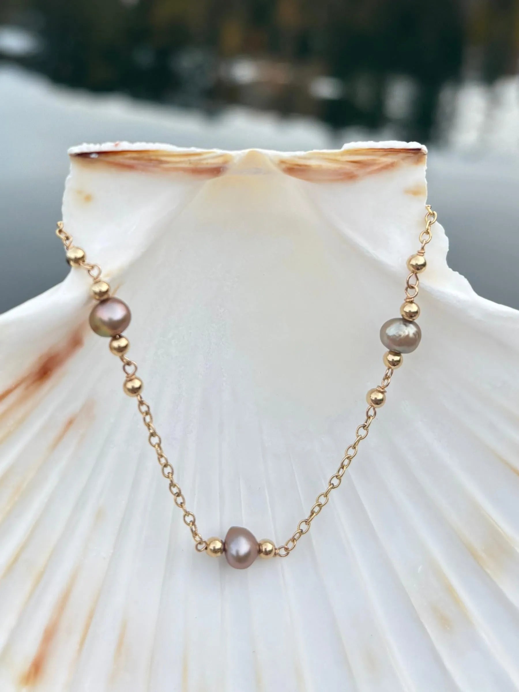 Aurora Grey Freshwater Pearl Bracelet