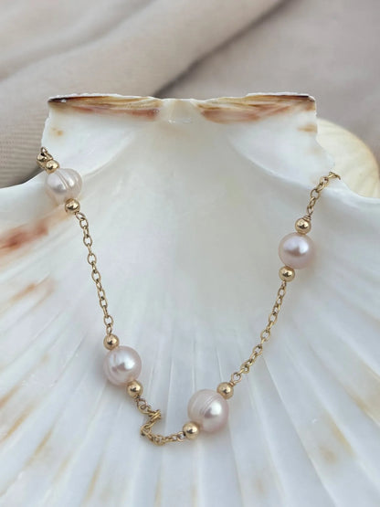 Aurora Light Pink Freshwater Pearl Bracelet