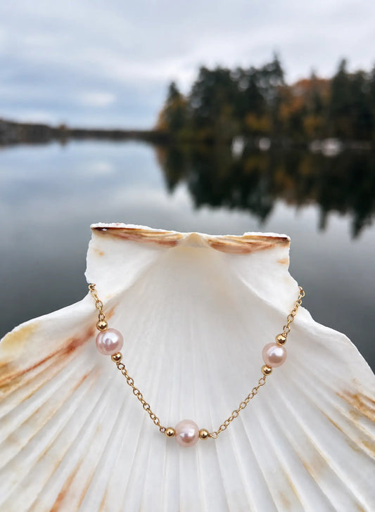 Aurora Light Pink Freshwater Pearl Bracelet