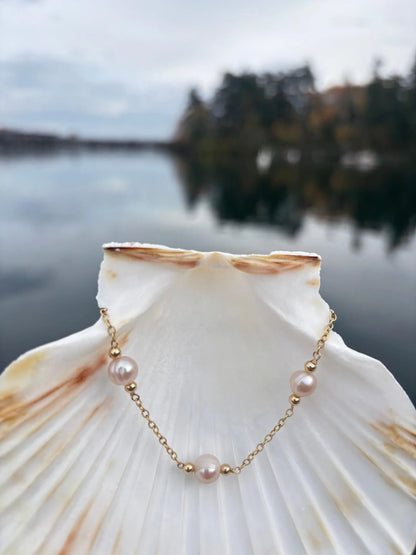 Aurora Light Pink Freshwater Pearl Bracelet