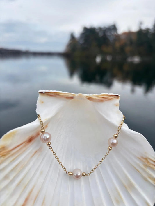 Aurora Light Pink Freshwater Pearl Bracelet