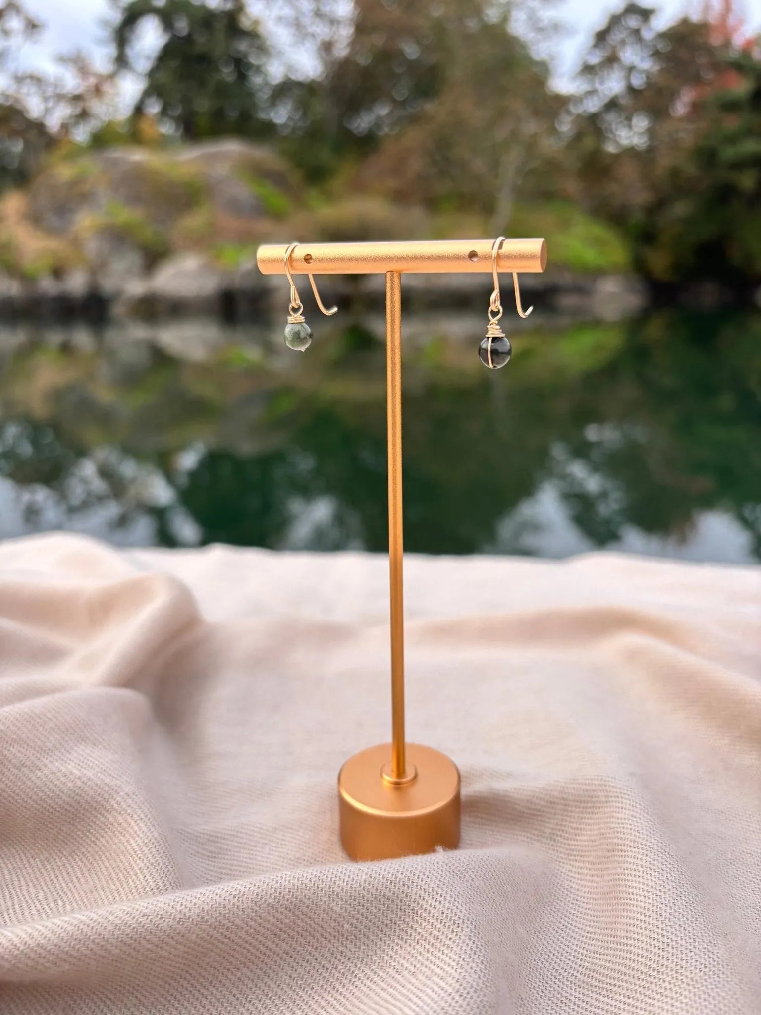 BC Nephrite Jade Drop Earrings