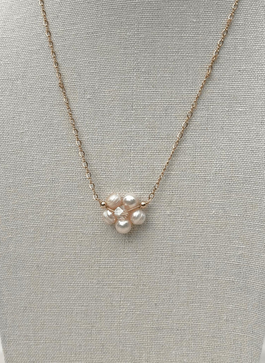 Flora Pink Freshwater Pearl Necklace