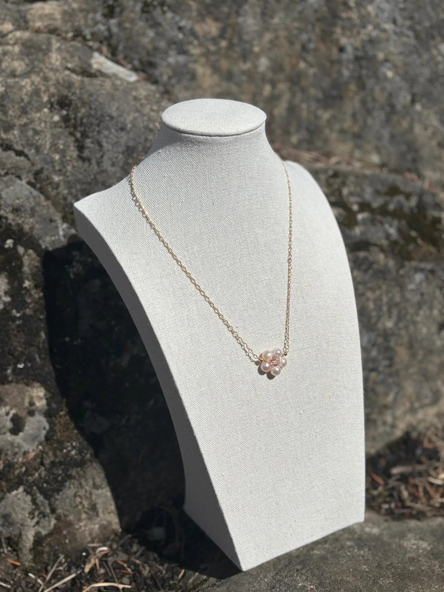 Flora Pink Freshwater Pearl Necklace