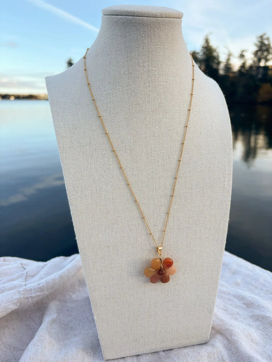 Flora Sunset Jade Necklace
