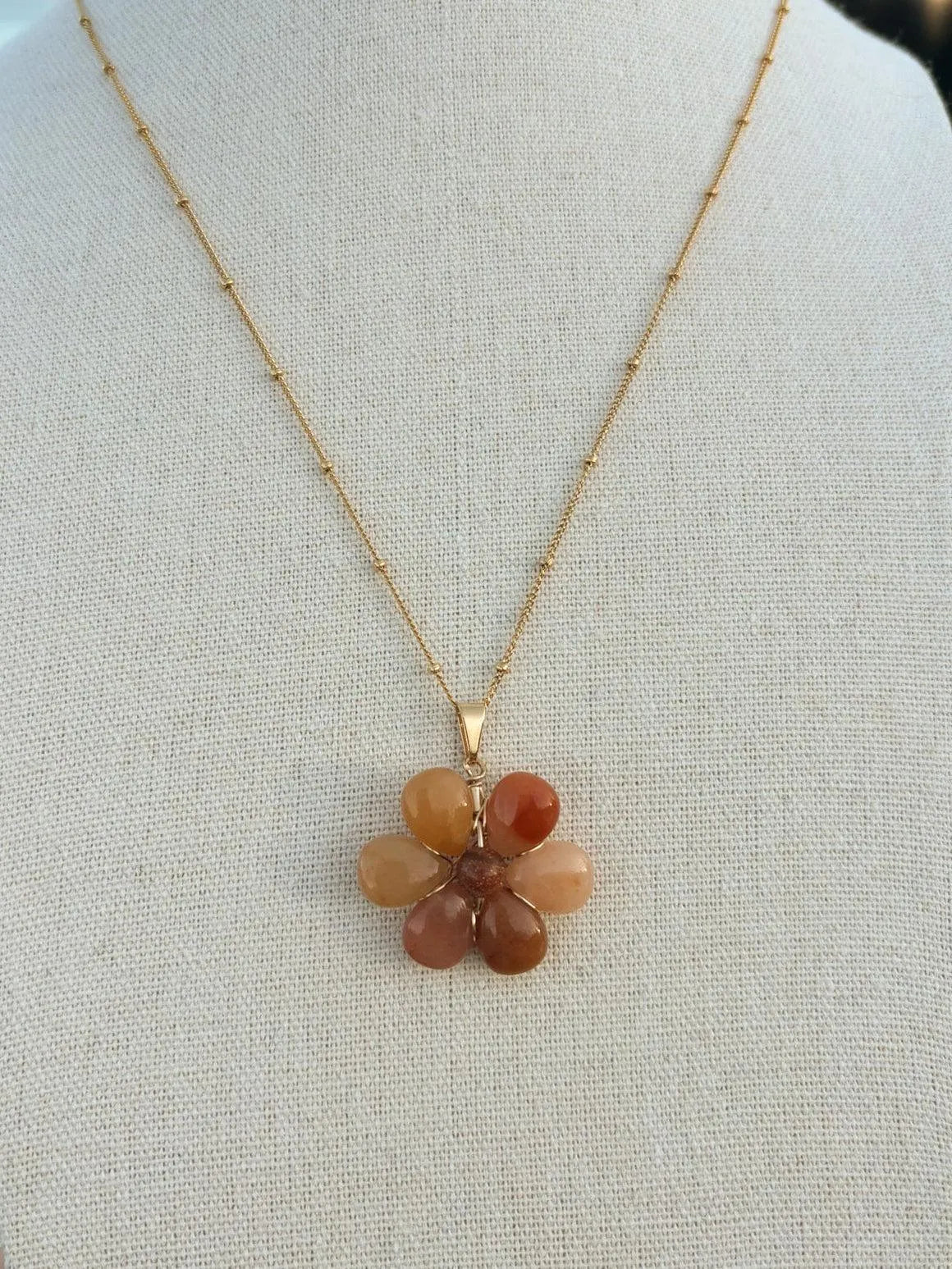 Flora Sunset Jade Necklace