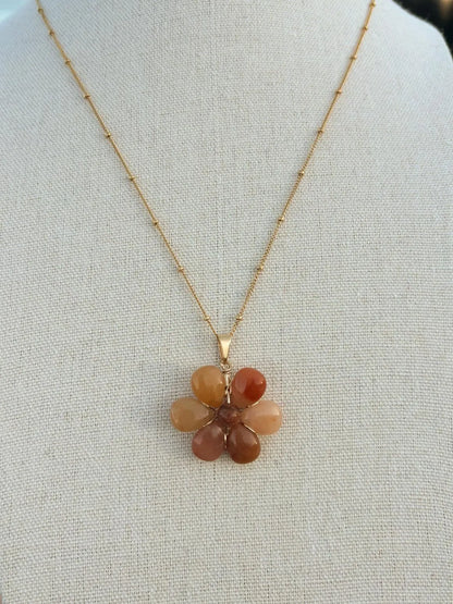 Flora Sunset Jade Necklace
