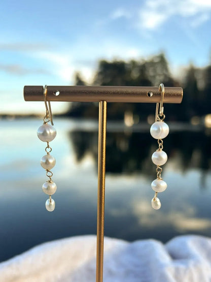 Four Drop Freshwater Pearl Earrings