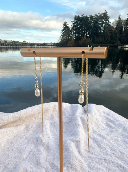 Freshwater Pearl Threader Earrings