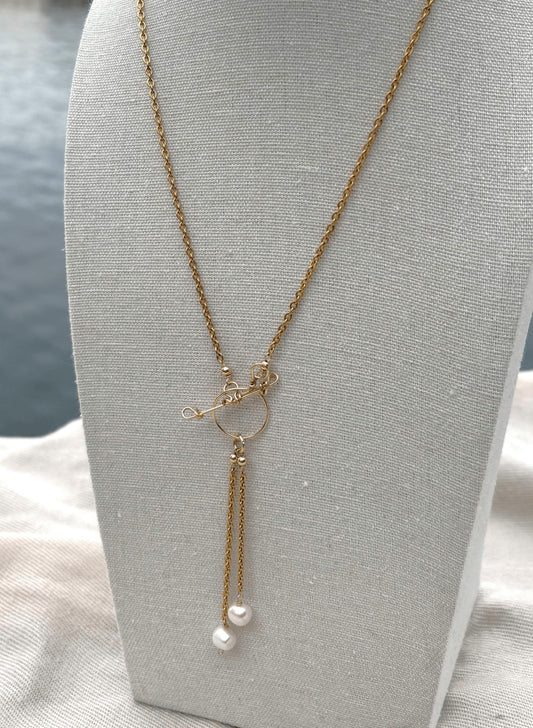 Freshwater Pearl Toggle Clasp Necklace