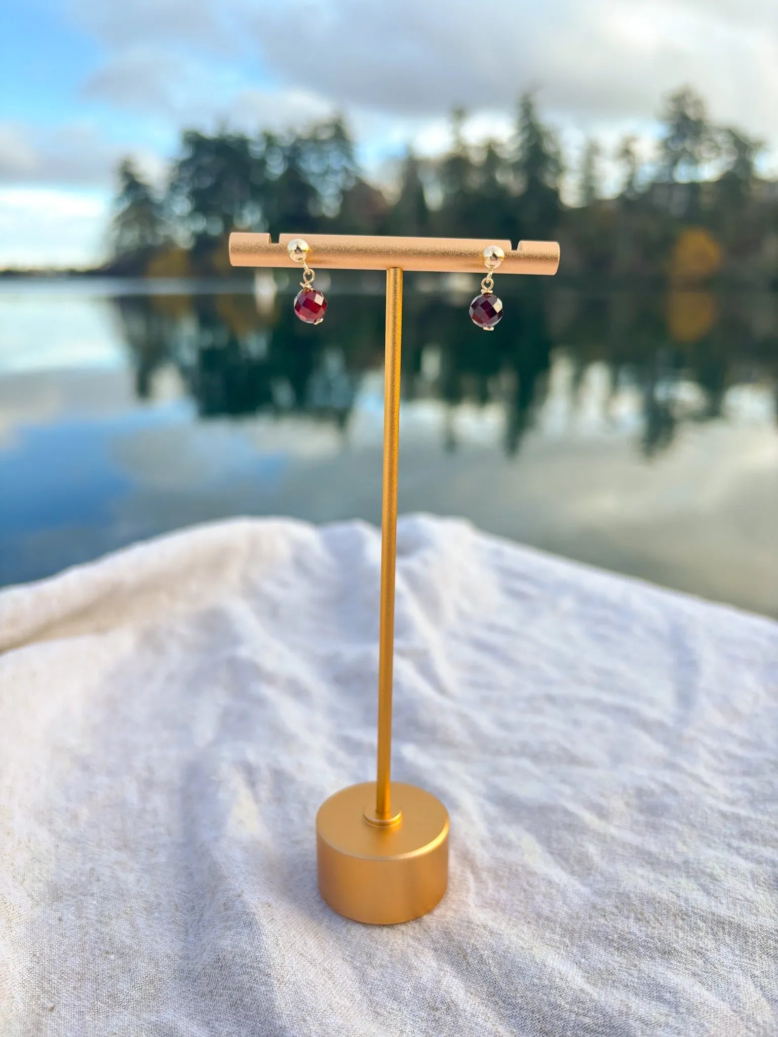 Garnet Drop Earrings