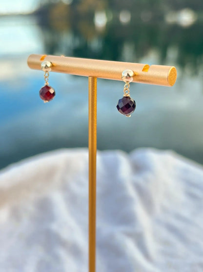 Garnet Drop Earrings