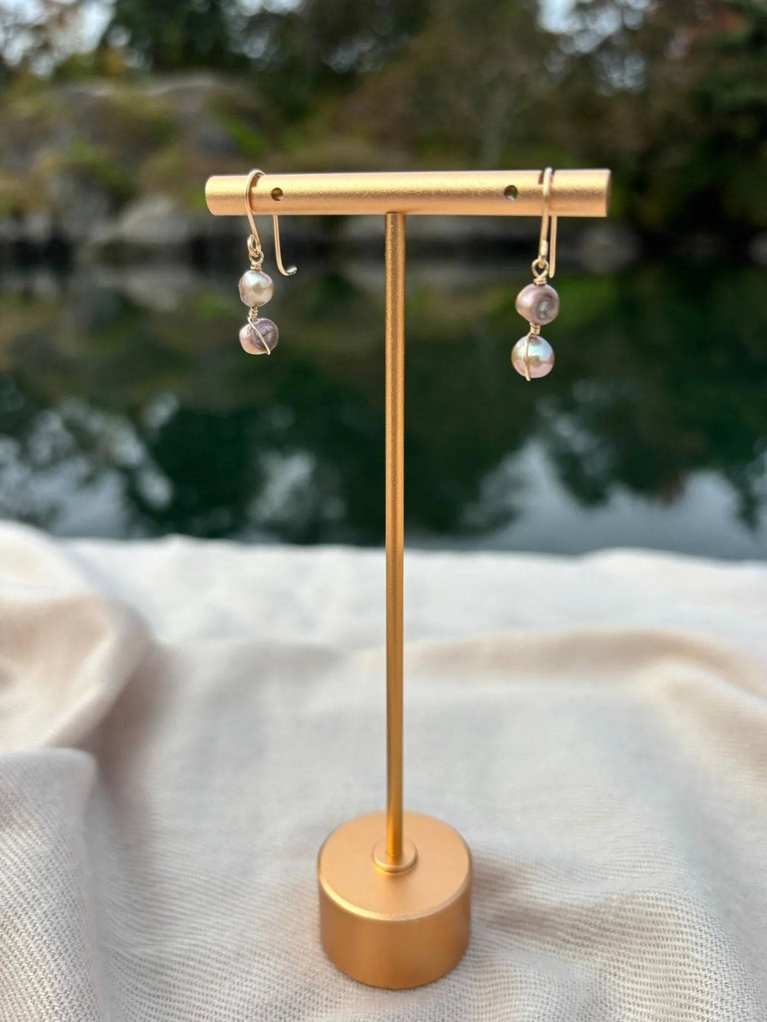 Grey Freshwater Pearl Earrings