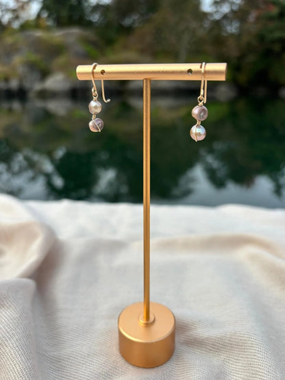 Grey Freshwater Pearl Earrings