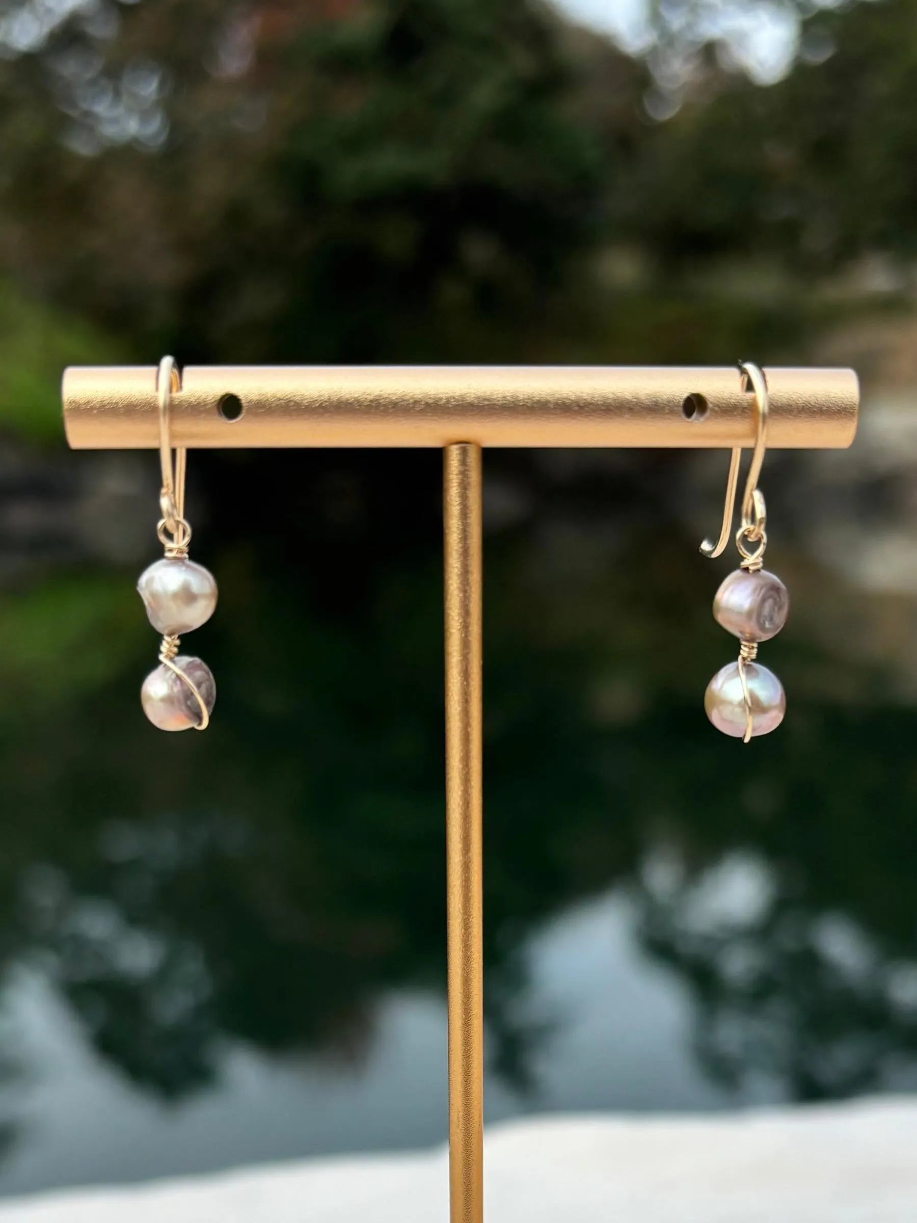 Grey Freshwater Pearl Earrings