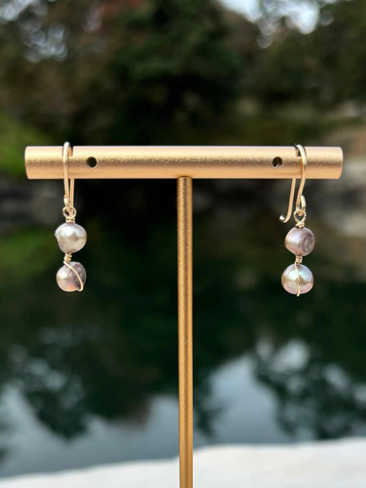 Grey Freshwater Pearl Earrings
