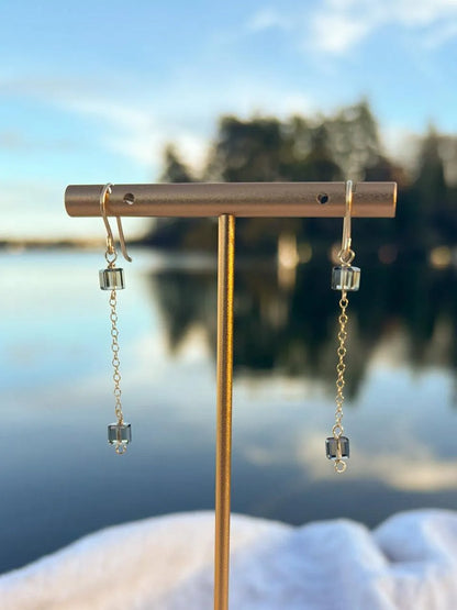 Grey Swarovski Crystal Earrings