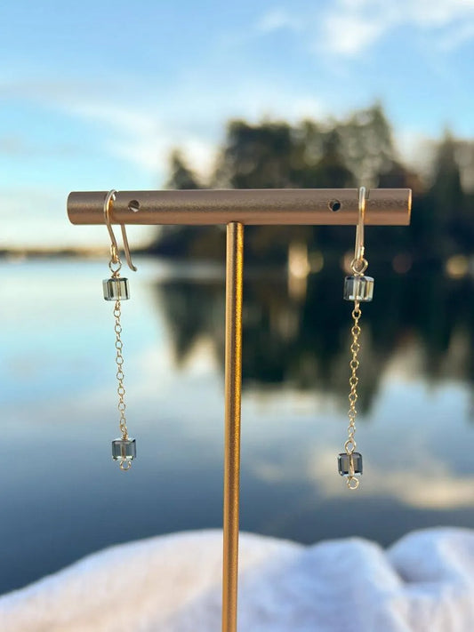 Grey Swarovski Crystal Earrings