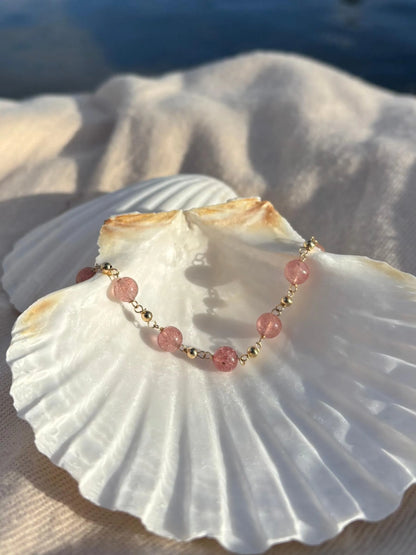 Isla Strawberry Quartz Bracelet