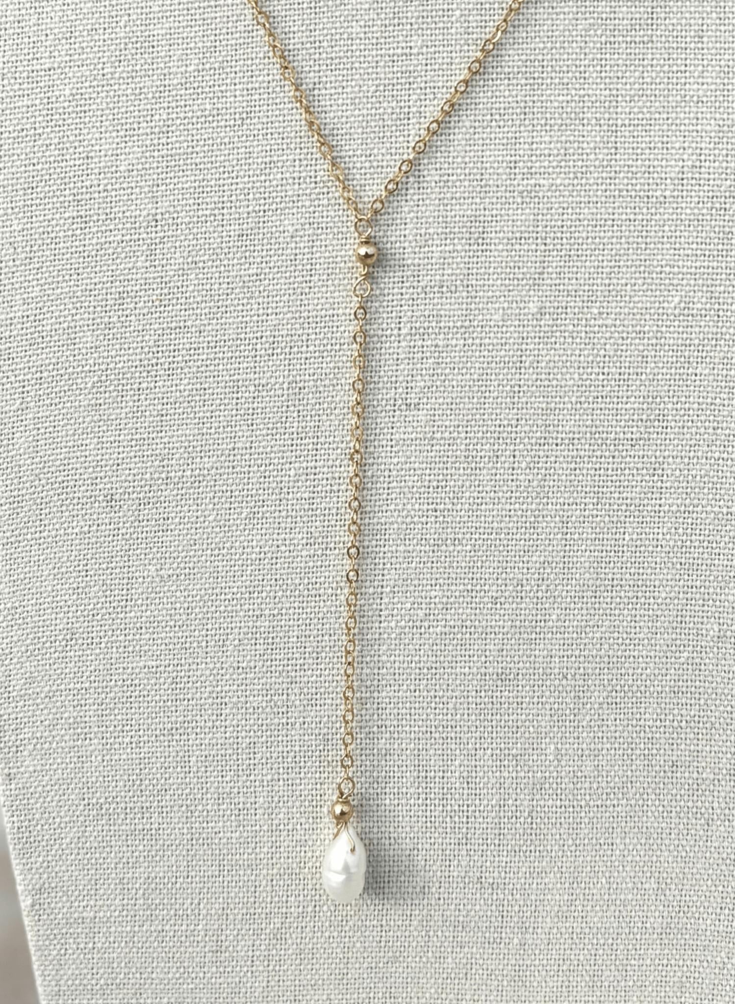 Pearl Drop Down Necklace