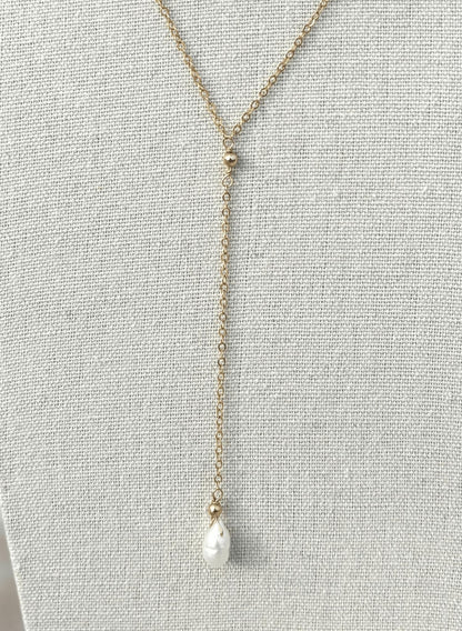 Pearl Drop Down Necklace