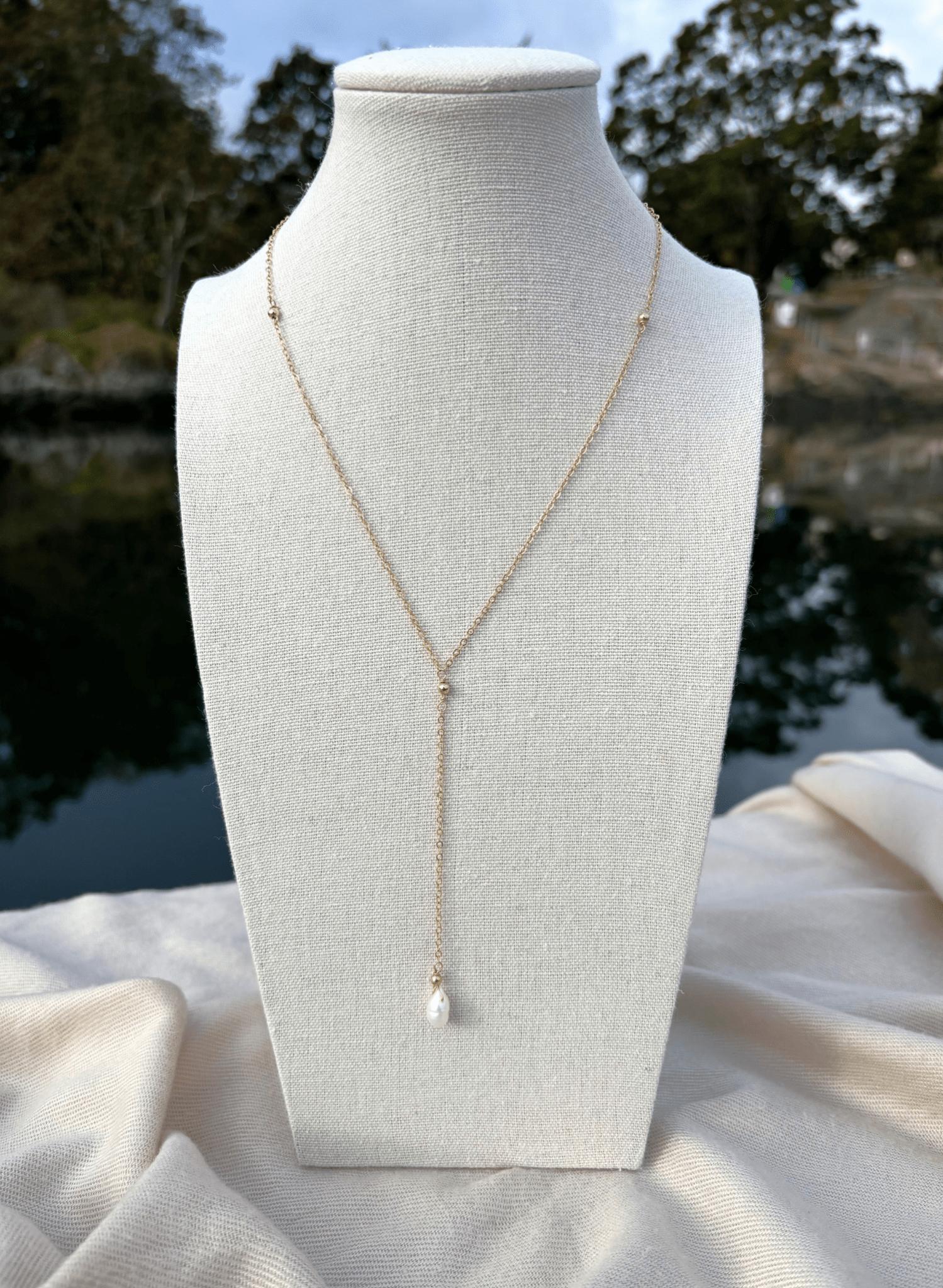 Pearl Drop Down Necklace