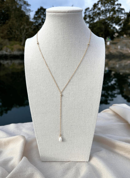 Pearl Drop Down Necklace