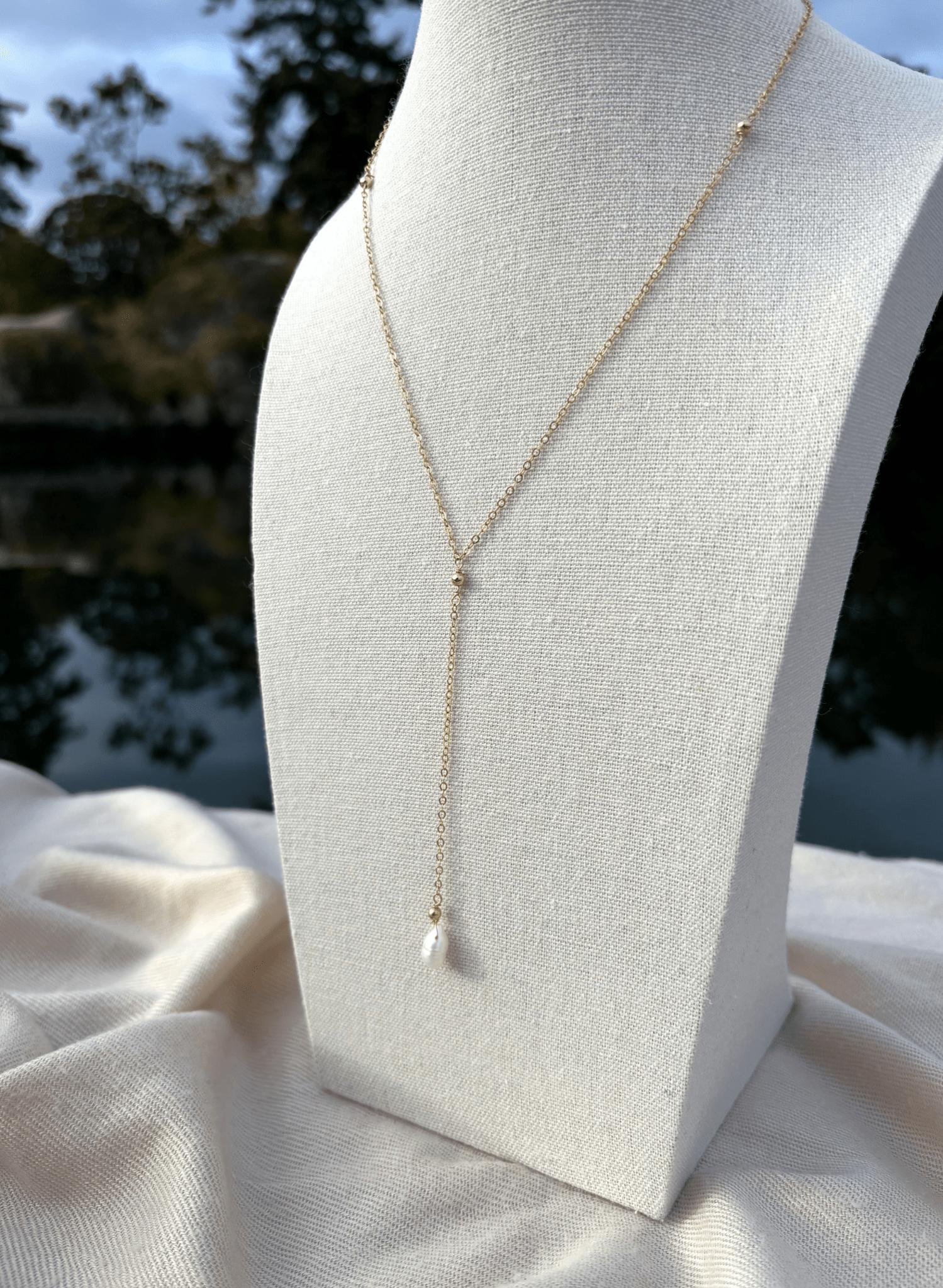 Pearl Drop Down Necklace
