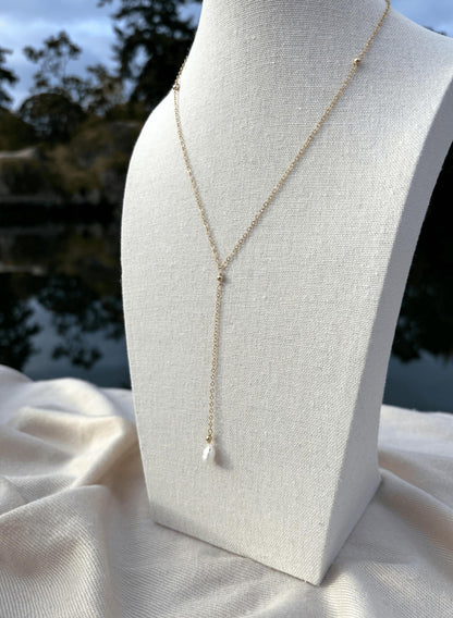 Pearl Drop Down Necklace
