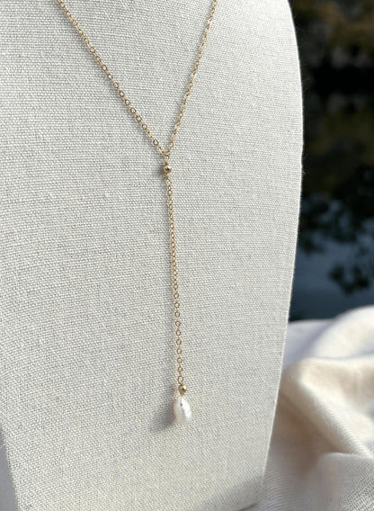 Pearl Drop Down Necklace