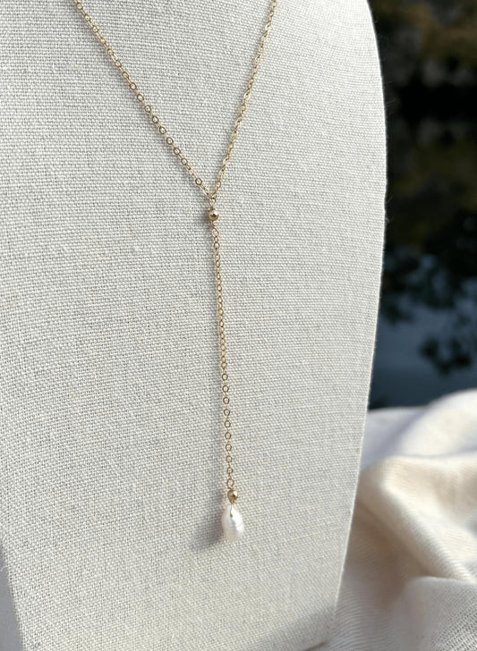 Pearl Drop Down Necklace