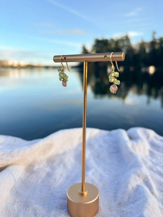 Peridot & Pink Tourmaline Blossom Drops