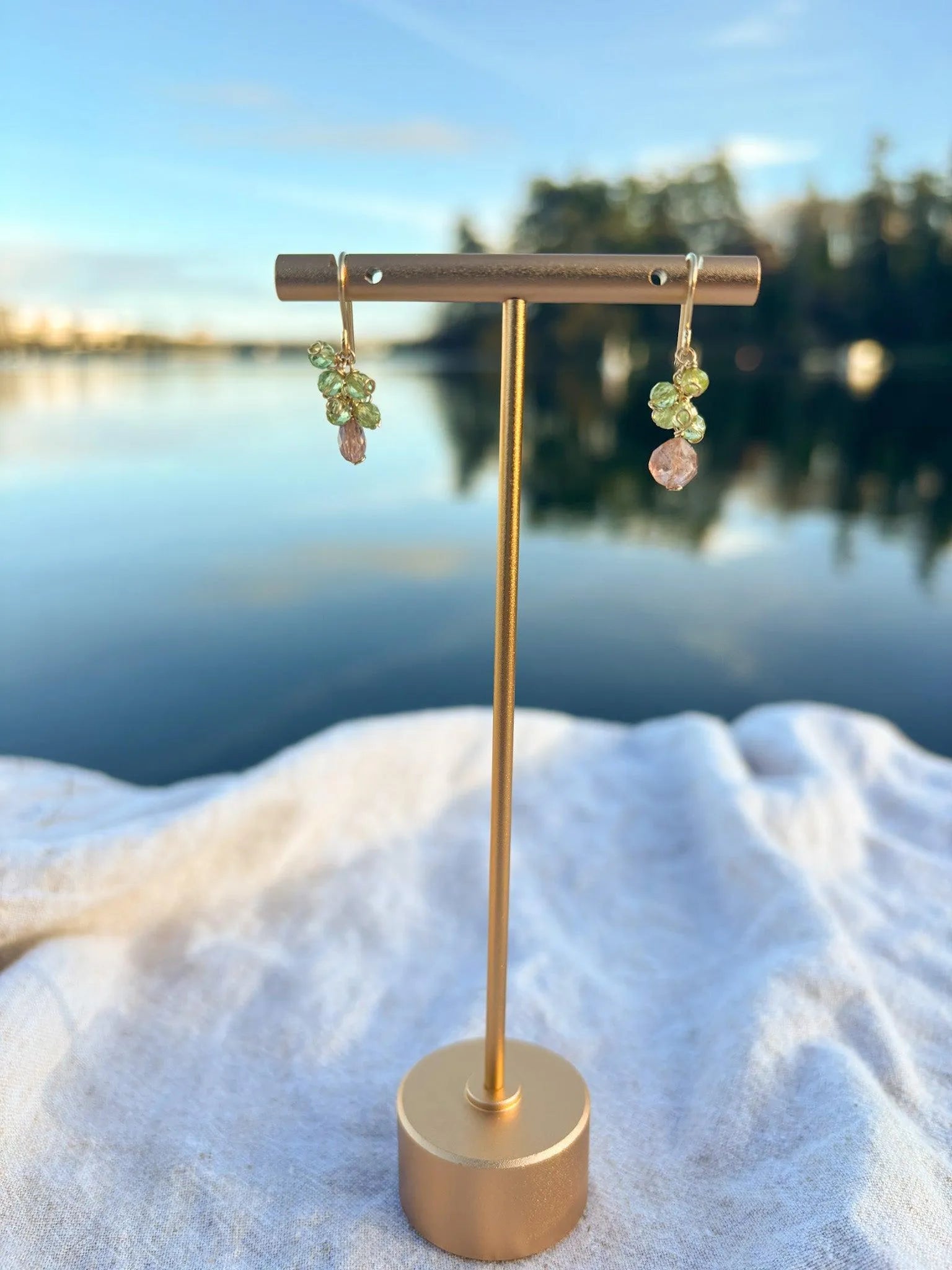 Peridot & Pink Tourmaline Blossom Drops