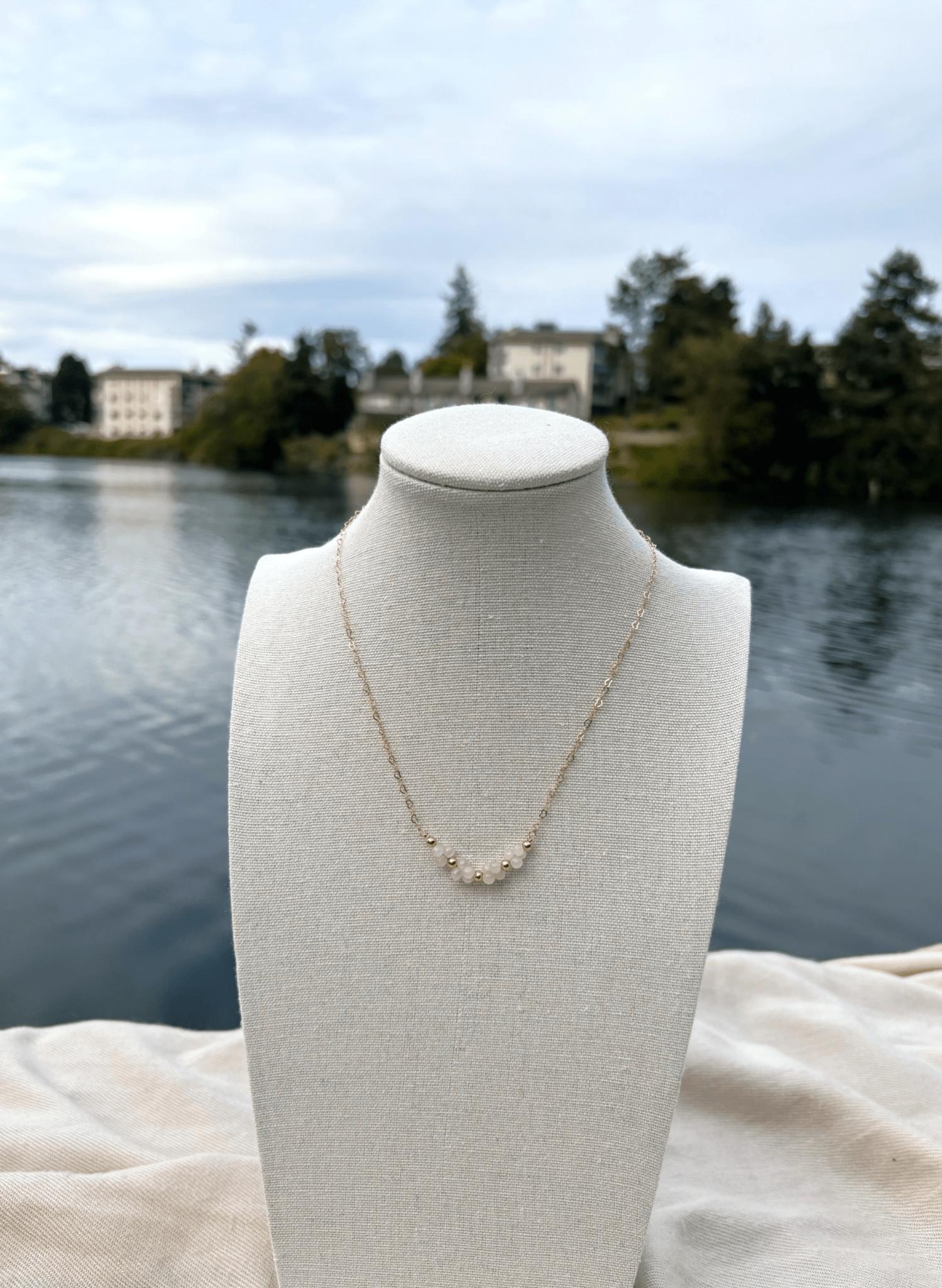 Rose Quartz Luna Necklace