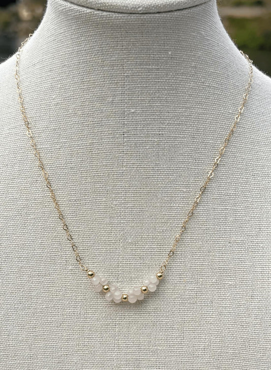 Rose Quartz Luna Necklace