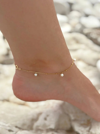 Solara Pearl Anklet