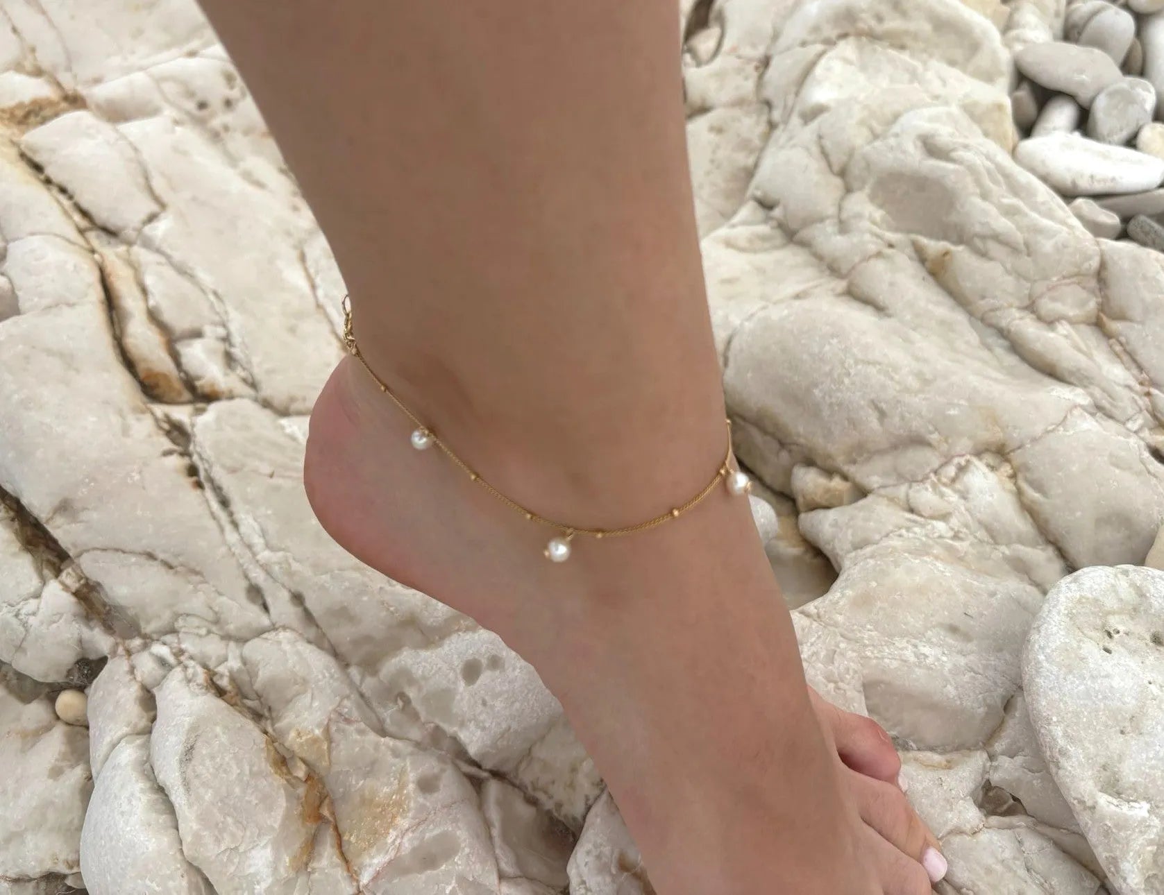 Solara Pearl Anklet
