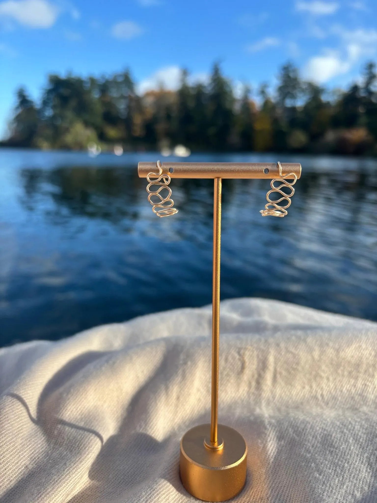 Wavy Gold-Filled Dangle Earrings